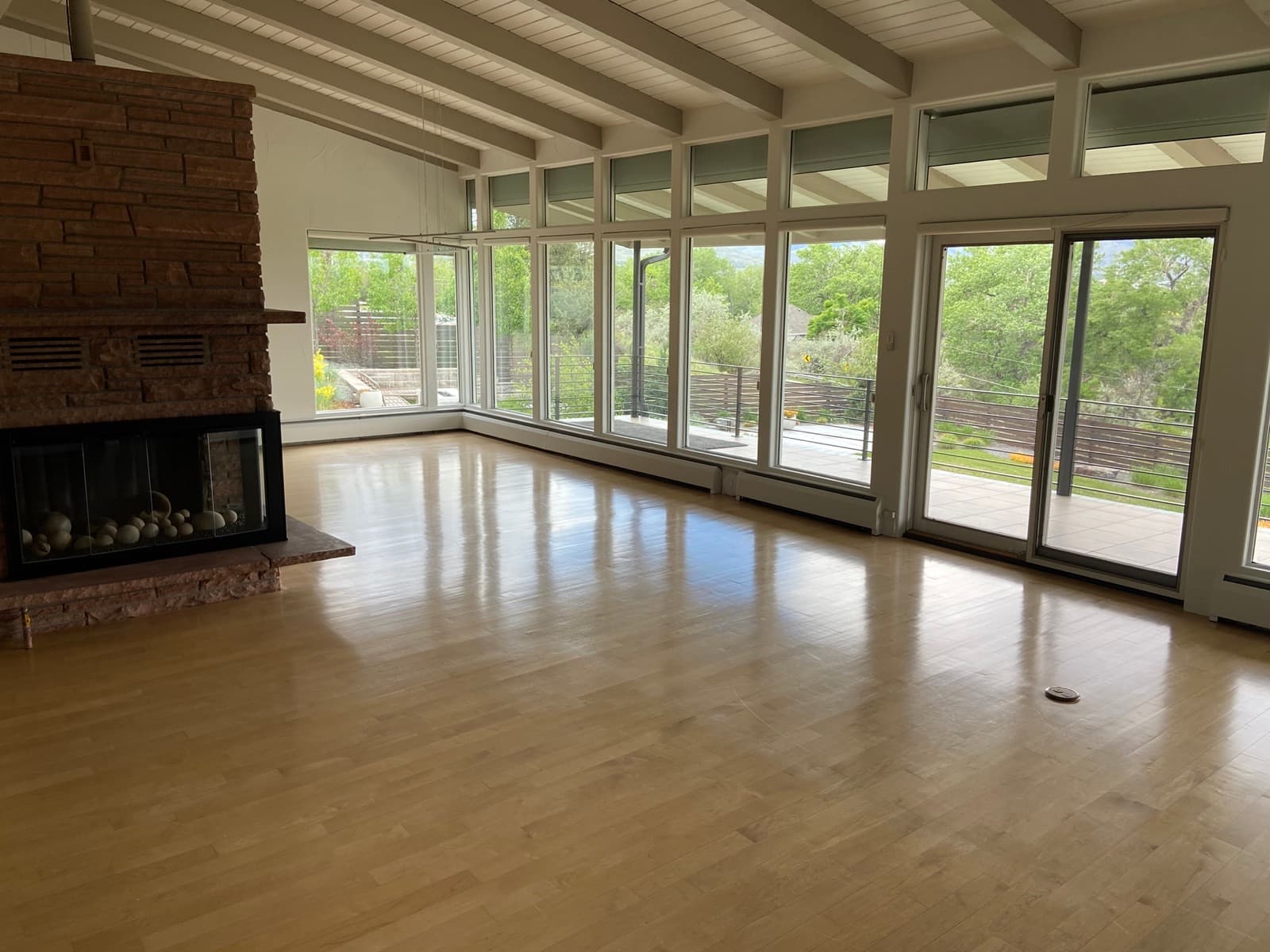 Living room cleared out during a property transition